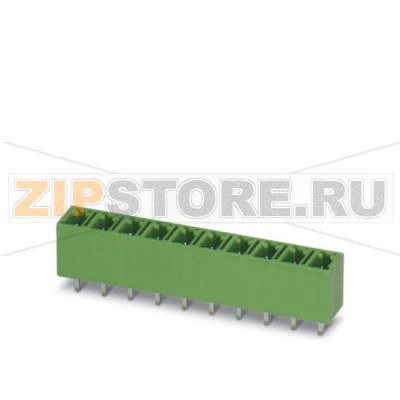 Ответная часть разъема Phoenix Contact MCV 1,5/ 7-G-5,08 Номинальный ток: 8 А, Расчетное напряжение (III/2): 320 В, Полюсов: 7, Размер шага: 5,08 мм, Цвет: зеленый, Поверхность контакта: олово, Монтаж: пайка.Минимальный заказ: 50 шт.Упаковка: 50 шт.