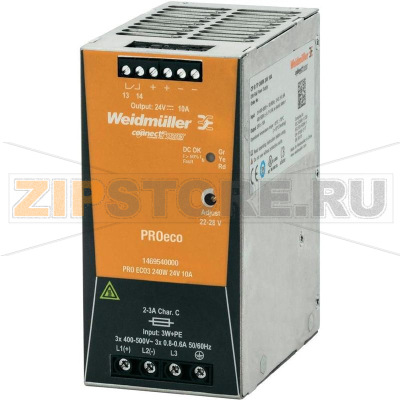 Блок питания на DIN-рейку 24 В, 10 А, 240 Вт Weidmüller PRO ECO3 