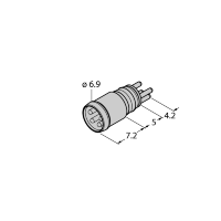 Розетка фланцевая M8x1/Ø8 мм Turck ESP4SP