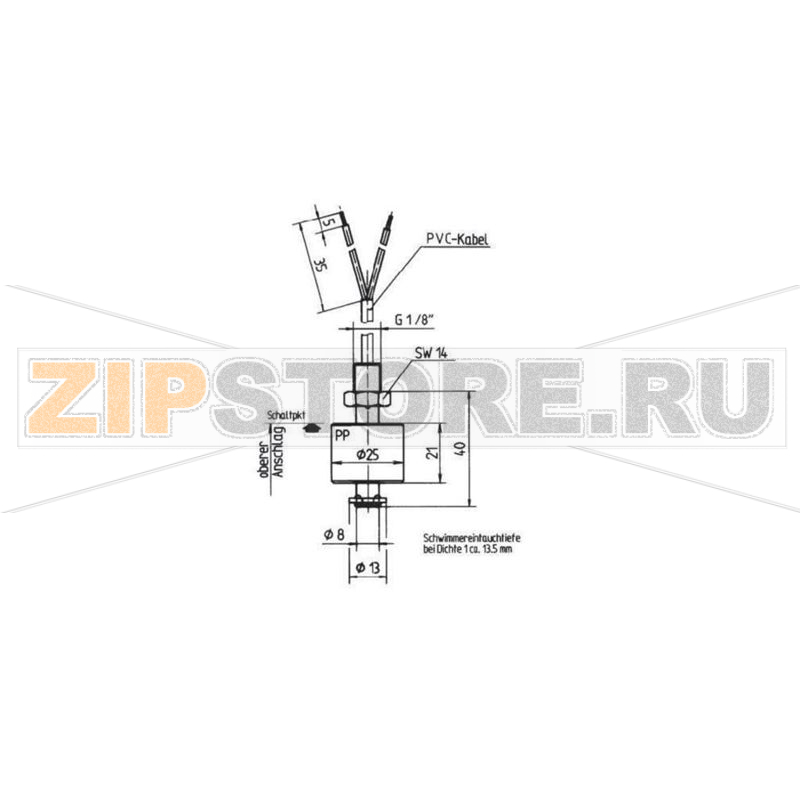 Переключатель поплавковый 48 В/AC, 1 А, IP67, 1 шт Elobau 20301202 