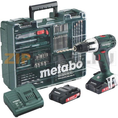 Дрель-шуруповерт 18 В, 2 Ач, Li-Ion, 2 аккумулятора, кейс, принадлежности Metabo SB 18 LT 