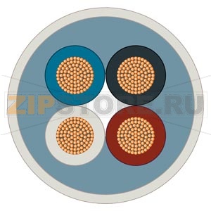 Robust Energy Cable, 4-core power line, stranded wires 4x 1.0 mm2 Delivery unit: max. 1000 m, minimum order 20 m Sold by the meter Siemens 6XV1801-2A 