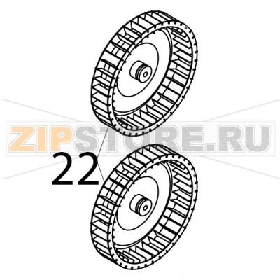 Ventola c/mozzo a doppia fresatura Tecnoeka KF 981 UD Ventola c/mozzo a doppia fresatura Tecnoeka KF 981 UDЗапчасть на деталировке под номером: 22