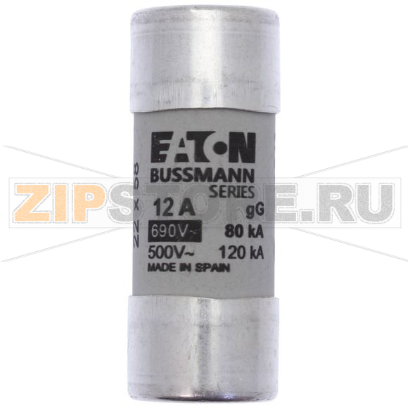 Предохранитель, 12 A, AC 690 В, 80 кА, 22x58 мм, gL/gG, IEC Eaton CYLINDRICAL FUSE 22x58 12A GG 