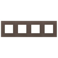 Рамка четырехместная, двухмодульная, стекло кофейное ABB 2CLA227400N3701