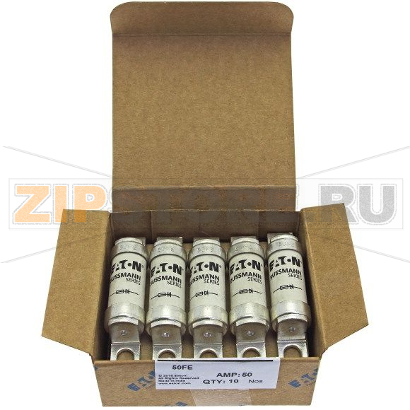 Предохранитель, 50 A, AC 690 В, DC 500 В, 200 кА, BS88, 19x77 мм, aR, BS Eaton 50A 690V AC TYPE T 