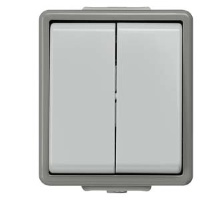 DELTA FLACHE ВЫКЛЮЧАТЕЛЬ 10А 250В НАВЕСНОГО МОНТАЖА IP44 С ЗАЩИТОЙ ОТ БРЫЗГ  2 КЛАВИШИ ДЛЯ ВКЛ/ВЫКЛ ИЗ 2-Х МЕСТ Siemens 5TA4708