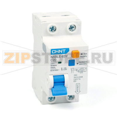 Дифавтомат 20 А, 4.5 кА Chint NXBLE-63Y 