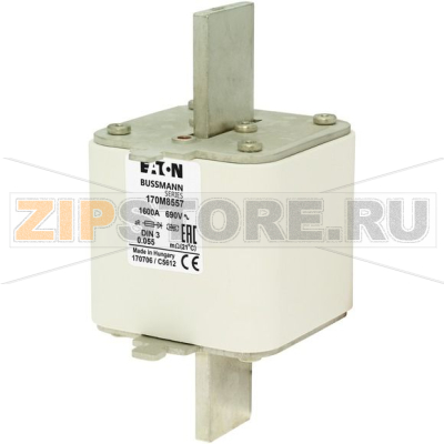 Предохранитель, 1800 A, AC 600 В, DIN 3, 90x75x150 мм, aR, IEC Eaton FUSE 1800A 600V DIN 3 AR 