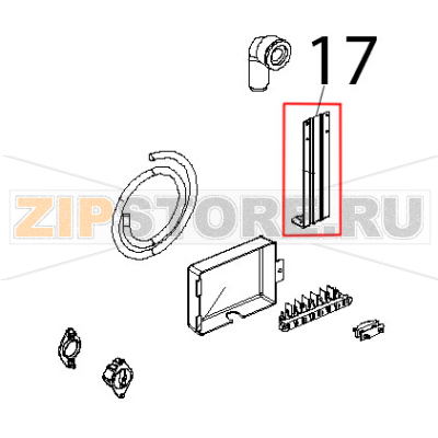 Staffa zincata sostegno muffola Unox XVC 504 Staffa zincata sostegno muffola Unox XVC 504Запчасть на деталировке под номером: 17