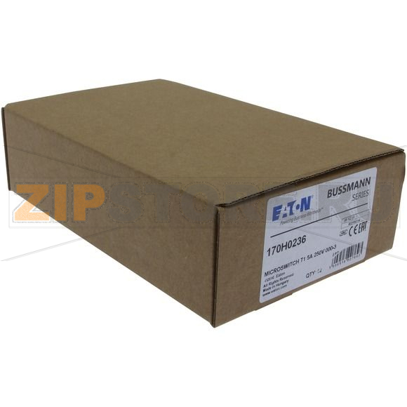 Микровыключатель, 5 A, AC 250 В, IEC размеры выступа 6,3x0,8 Eaton MICROSWITCH T1 5A 250V 000-3 