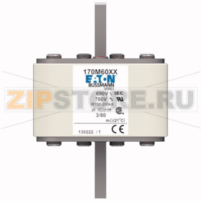 Предохранитель, 900 A, AC 690 В, 200 кА, 3, 76x90x109 мм, aR, DIN, IEC Eaton FUSE 900A 690V 3TN 