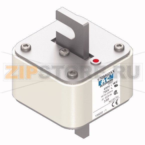 Предохранитель, 900 A, AC 690 В, 200 кА, 3, 76x90x109 мм, aR, DIN, IEC Eaton FUSE 900A 690V 3TN 