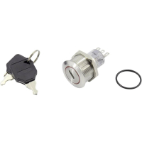 Выключатель с ключом 250 В, 5 А, 1 x выкл/вкл, 1x90°, IP40 TRU Components TC-GQ22-A-11Y/21/S203
