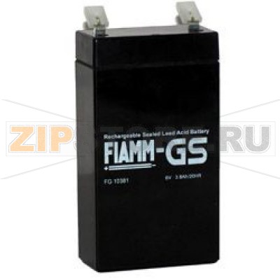 FIAMM FG 10381 Герметичные необслуживаемые аккумуляторы (АКБ) FIAMM FG 10381 Напряжение - 6 В; Емкость - 3,8 Ач; Габариты: длина 66 мм, ширина 33 мм, высота 119 мм, вес: 0,61 кг