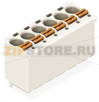 1-conductor THT female header; 1.4 mm O solder pin; прямые; прямая маркировка; 2,5 мм; Шаг контактов 5 мм; 4-пол.; светло-серые Wago 2092-1174/000-5000