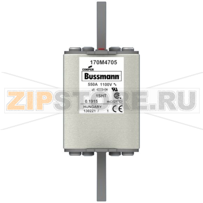 Предохранитель, 550 A, AC 1100 В, 100 кА, size 1, 53x63x135 мм, aR, IEC Eaton FUSE 550A 1100V 1 