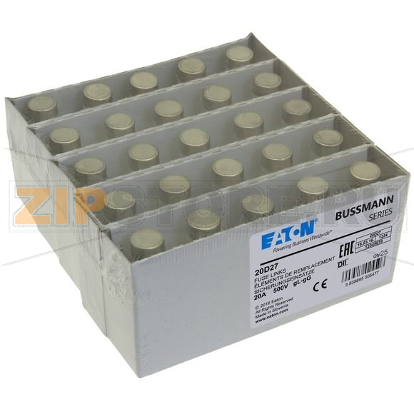 Предохранитель, 20 A, AC 500 В, 100 кА, D2, gL/gG, IEC с задержкой Eaton FUSE-D2 20A T GL/GG 500VA 