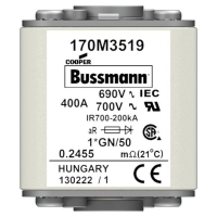 Предохранитель, 400 A, AC 690 В, 200 кА, size 1, 45x59x51 мм, aR, IEC UL Eaton FUSE 400A 690V