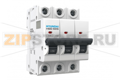 Выключатель автоматический модульный 40 А, 3 полюса, 4.5 кА Hyundai Electric HGD63S3PMBS0000C00040_C 