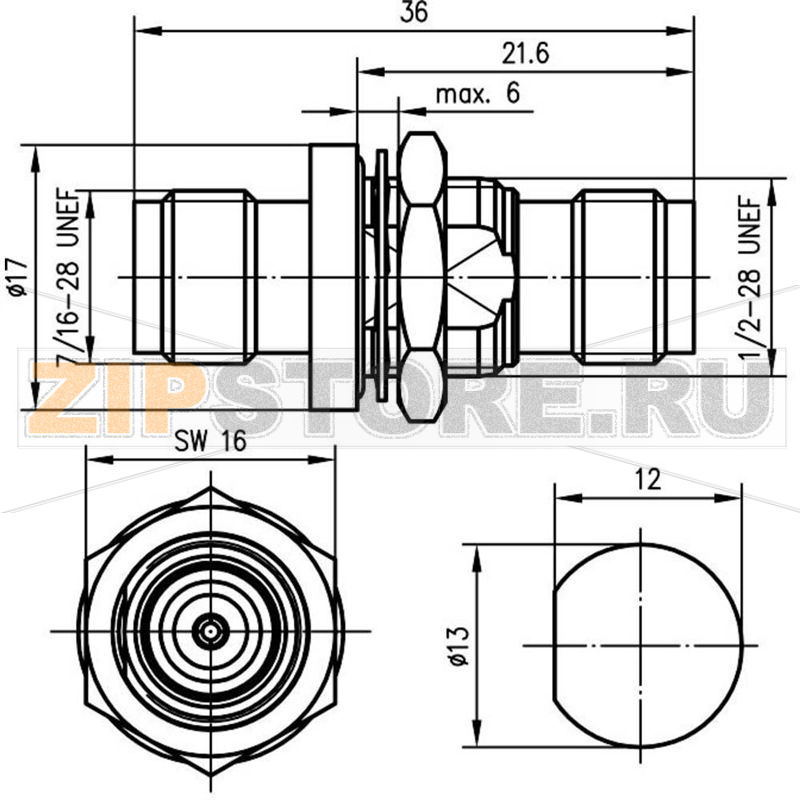 Разъем TNC, 1 шт Telegärtner J01014A2233 