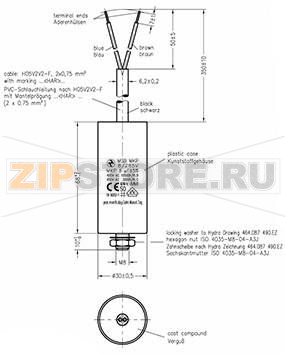 Конденсатор пусковой 8 мкФ, 450 В/AC, 5 %, 30x68 мм Hydra MKP_285_MSB 8uF 