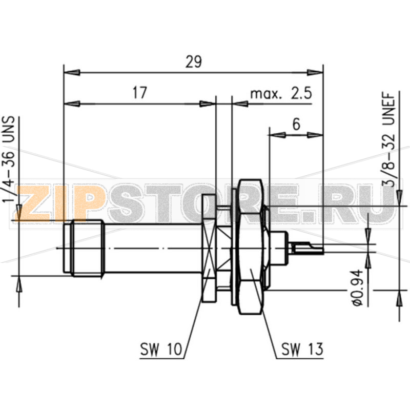 Разъем SMA, 50 Ом, 1 шт Telegärtner J01151A0471 