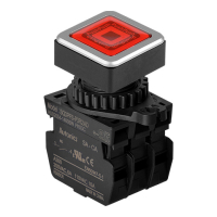 Выключатель кнопочный, головка: квадратная, Ø отверстия: 30 мм Autonics SQ3PFS-P3R2ALM