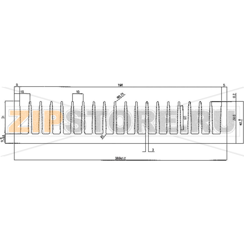 Радиатор 1.06 К/Вт, 75x200x40 мм Pada Engineering 8071/75/N 