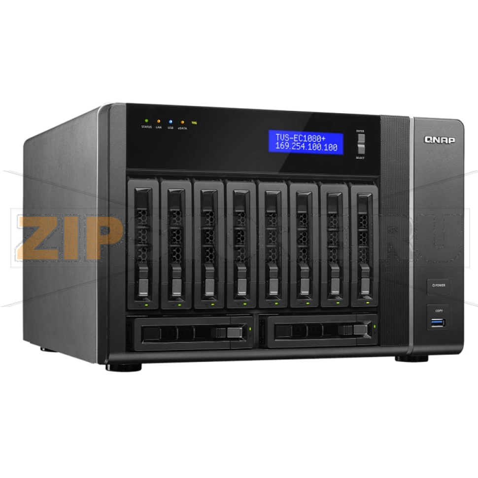 Накопитель сетевой QNAP TVS-EC1080-PLUS 