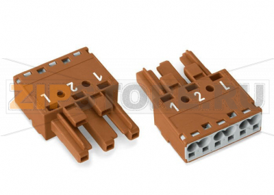Разъем; 3-пол.; Код. S; 4,00 mm; коричневые Wago 770-1363 Protected against mismating and maintenance-freePush-in CAGE CLAMP® spring pressure connection technology allows solid conductors to be simply pushed into a unit.Two wire connections per pole for loops or bridgesAdditional variable coding is possible....