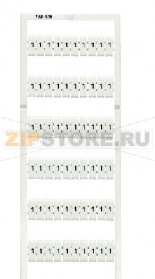 Маркировочная карта WMB; в картах; МАРКИРОВАНО; 1 / 2 (50 каждый); not stretchable; Горизонтальная маркировка; с креплением на защелке; белые Wago 793-518 