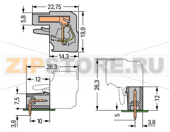 MCS MIDI Classic 1-проводниковая розетка; угловые; 2,5 мм; Шаг контактов 5 мм; 23-пол.; 2,50 mm; серые Wago 232-223/026-000 Универсальное соединение для всех типов проводниковПростая предварительная сборка и монтаж на устройстве посредством горизонтального и вертикального монтажа CAGE CLAMP®Встроенные тестовые портыВозможны варианты кодировки...