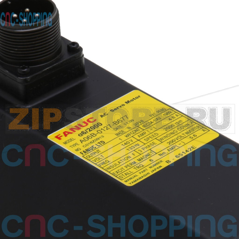 Серводвигатель с прямым валом, шпонкой и тормозом Fanuc A06B-0127-B677 