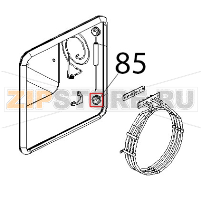 Supporto sonda al cuore con cava per filo inox Unox XV 203G Supporto sonda al cuore con cava per filo inox Unox XV 203GЗапчасть на деталировке под номером: 85