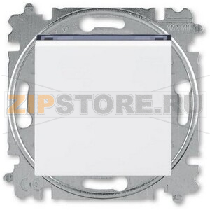 Выключатель одноклавишный, двухполюсный, белый/дымчатый чёрный ABB 2CHH590245A6062 