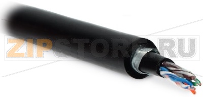 Hyperline UUTP4-C5E-S24-ARM-OUT-PE/PE-BK (UUTP4-C5E-S24-ARM-OUT-PE-BK) (UTP4-C5E-SOLID-24AWG-ARM-OUTDOOR-40) Кабель витая пара U/UTP, кат. 5e, 4 пары(24 AWG), одножильный (solid), бронир. стальной лентой, внешний, PE, -40°C – +60°C, черный 