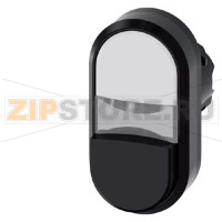 АКТУАТОР ДВОЙНОЙ КНОПКИ С ВОЗМОЖНОСТЬЮ ПОДСВЕТКИ, 22MM, КРУГЛ., ПЛАСТИК, КНОПКИ: БЕЛАЯ (ПЛОСКАЯ), ЧЁРНАЯ (ВЫСТУПАЮЩАЯ) , С ГРАВИРОВКОЙ ЛАЗЕРОМ, КАСТОМИЗИРОВАННАЯ МАРКИРОВКА ИЛИ ГРАФИЧЕСКИЕ СИМВОЛЫ В СООТВЕТСТВИИ С ВЫБОРОМ В КОНФИГУРАТОРЕ SIRIUS ACT (CIN)