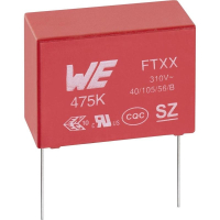 Конденсатор помехоподавляющий 10000 пФ, X2, 310 В/AC, 10%, 10 мм, 13x5x11 мм Würth Elektronik WCAP-FTXX