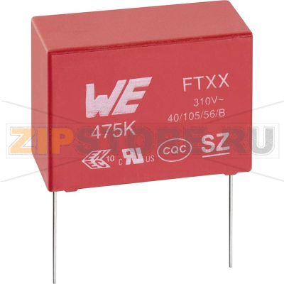 Конденсатор помехоподавляющий 10000 пФ, X2, 310 В/AC, 10%, 10 мм, 13x5x11 мм Würth Elektronik WCAP-FTXX 