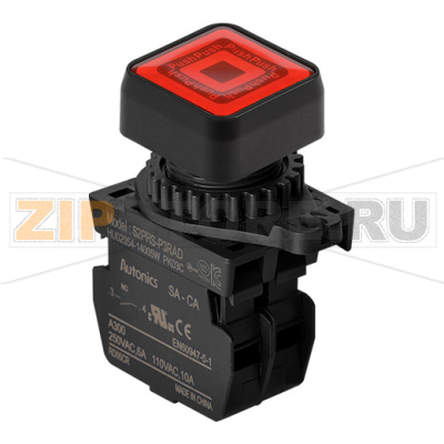 Выключатель кнопочный, Ø отверстия: 22/25 мм Autonics S2PRS-P3RAD 