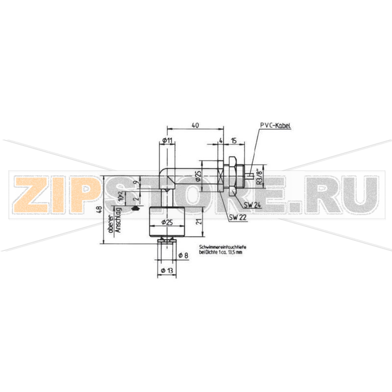 Переключатель поплавковый 200 В/DC, 250 В/AC, 1 А, IP67, 1 шт Elobau 20181310 