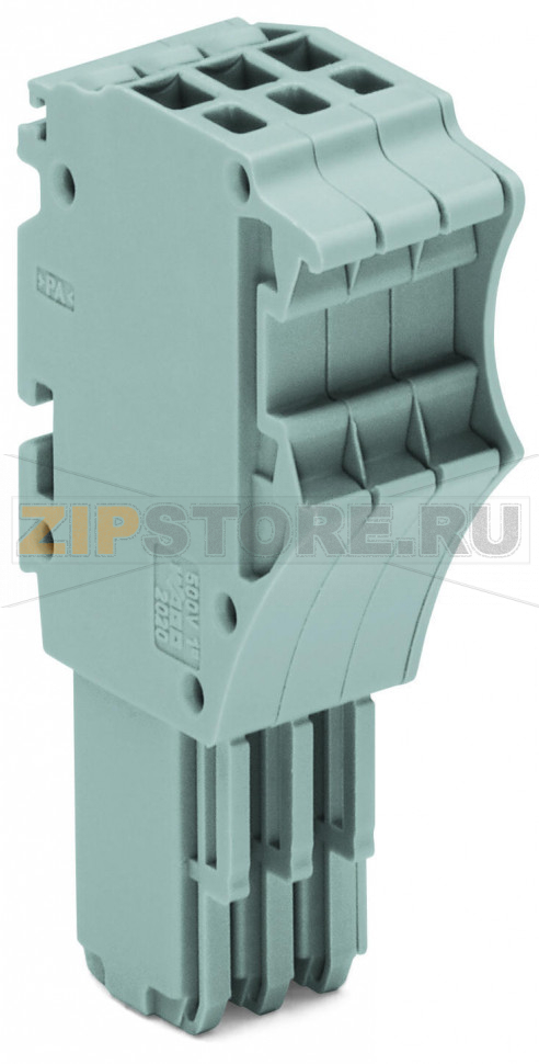 1-проводниковая розетка; 1,5; 3-пол.; 1,50 mm; серые Wago 2020-103 