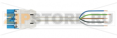 pre-assembled connecting cable; Cca; Plug/open-ended; 5-pole; Cod. I; H05Z1Z1-F 5G 2.5 mm; 5 m; 2,50 mm; blue Wago 771-9385/267-502 Protected against mismating and maintenance-free...