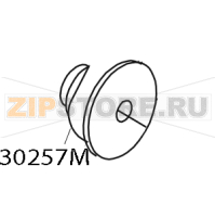 Pulley assembly, rewind (6 dots/mm) Zebra 105SE