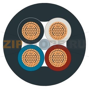 Energy cable, 4-core power line, stranded wire, 4x 1.5 mm2, trailable Delivery unit: max. 1000 m, minimum order 20 m Sold by the meter Siemens 6XV1801-2B 