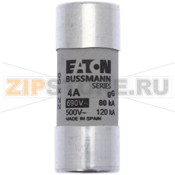 Предохранитель, 2 A, AC 690 В, 80 кА, 22x58 мм, gL/gG, IEC Eaton CYLINDRICAL FUSE 22x58 2A GG 6 