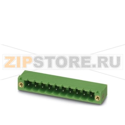 Ответная часть разъема Phoenix Contact MSTB 2,5 HC/12-GF Номинальный ток: 16 А, Расчетное напряжение (III/2): 320 В, Полюсов: 12, Размер шага: 5 мм, Цвет: зеленый, Поверхность контакта: олово, Монтаж: пайка.Минимальный заказ: 50 шт.Упаковка: 50 шт.