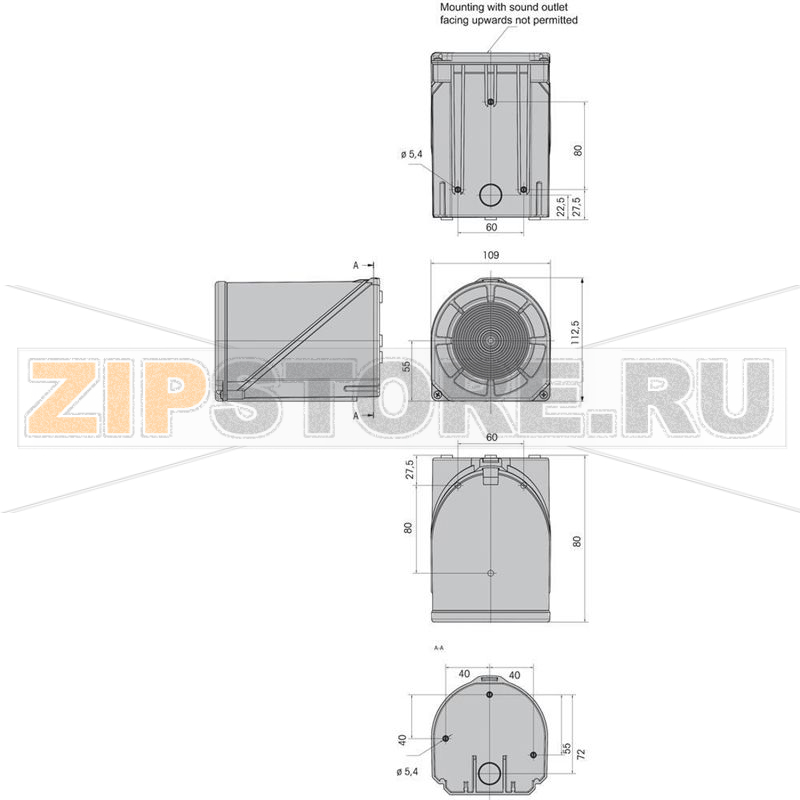 Сирена сигнальная 24 В, 110 дБ Werma 144.000.75 