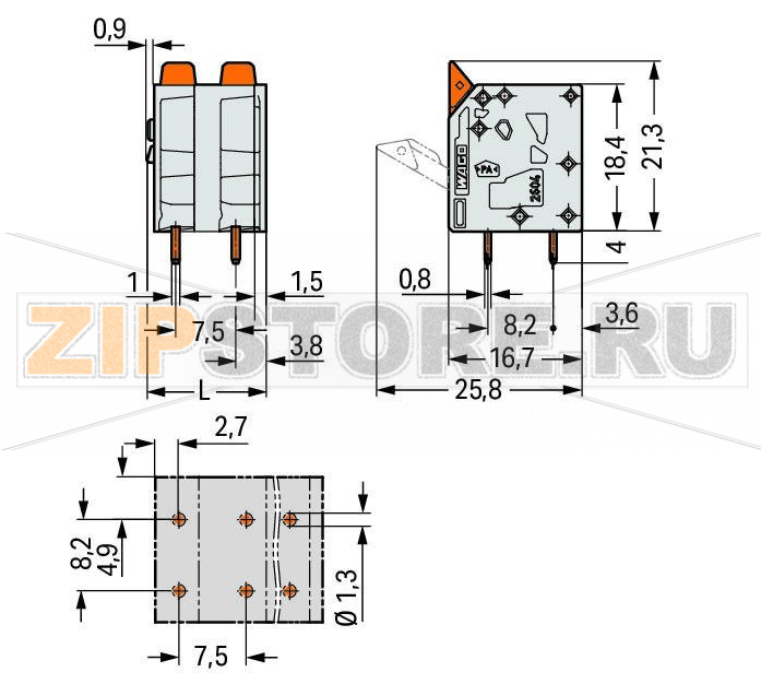 Клемма на печатную плату; рычаг; 4 mm; Шаг контактов 7,5 мм; 6-пол.; Push-in CAGE CLAMP®; 4,00 mm; серые Wago 2604-3306 Клеммные?колодки?с?зажимами?Push-in CAGE CLAMP®,?приводимыми?в?действие?при?помощи?нажимных?кнопокЗажим одножильных проводников и тонкожильных проводников с наконечниками путем вставкиНажимные кнопки, открывающие зажим с минимальными усилиями, для простого подключения / извлечения тонкопроволочных проводниковУдобный монтаж без использования инструментовИсполнения с тестовыми разъемами и разделителями и без нихДоступны исполнения с индивидуальным внутренним объединением (заводская сборка), например, объединение с заземляющим проводом...